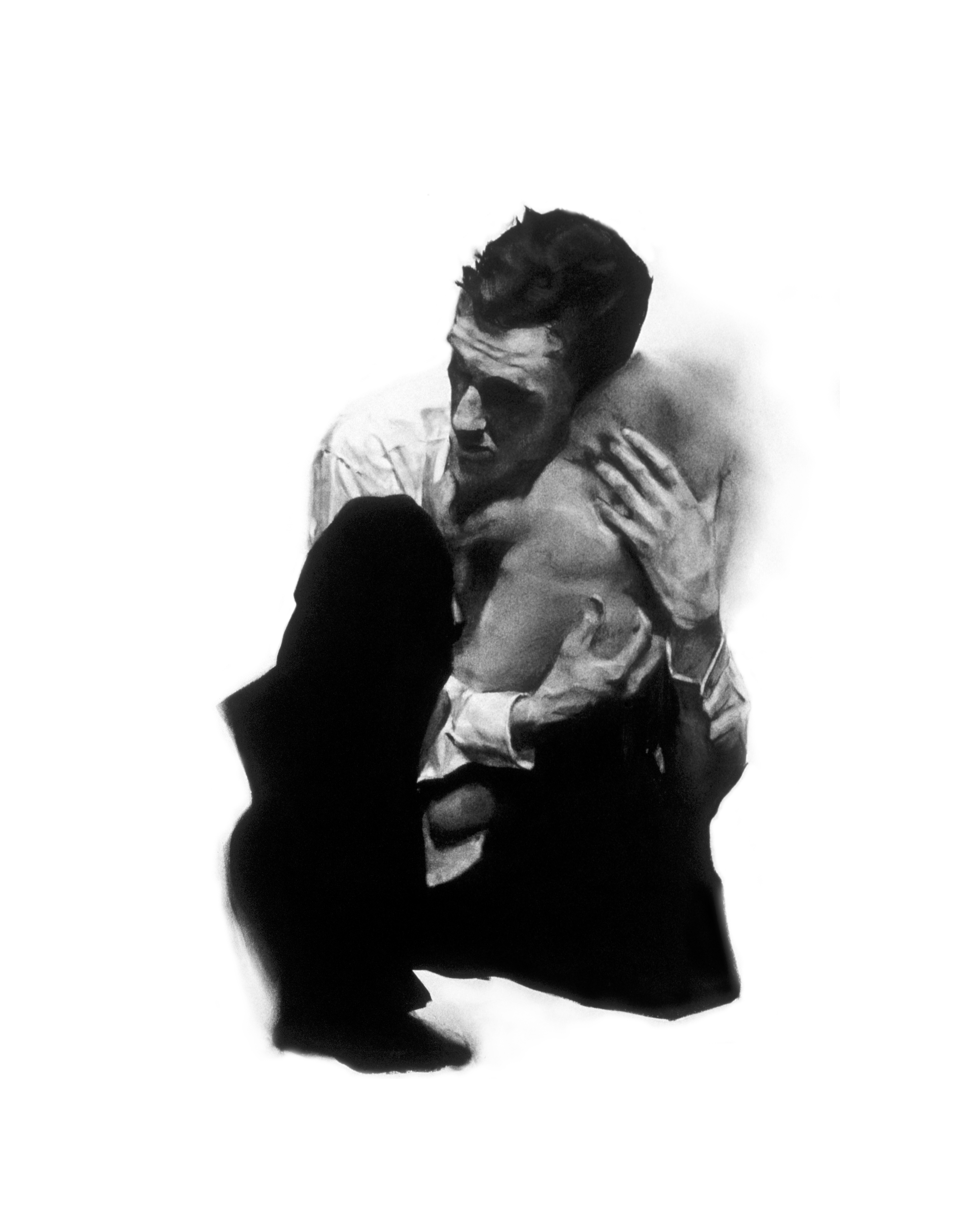 charcoal drawing of figure