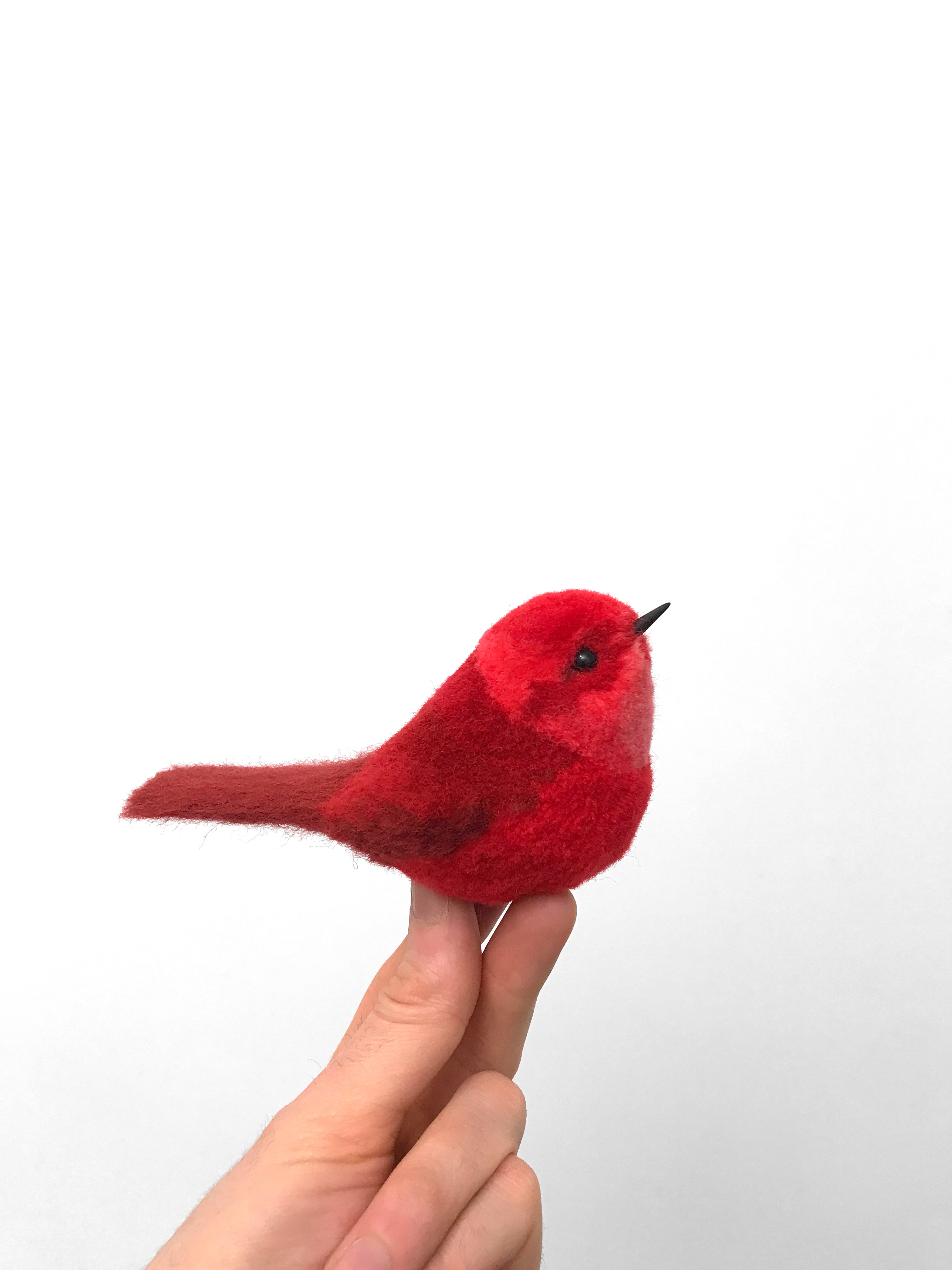 red felt bird